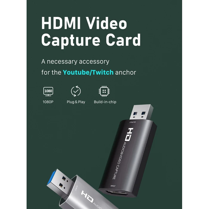 Capture Card Cabletime CT-HVC-AB, HDMI/USB σύνδεση, 4K/30Hz, μαύρο