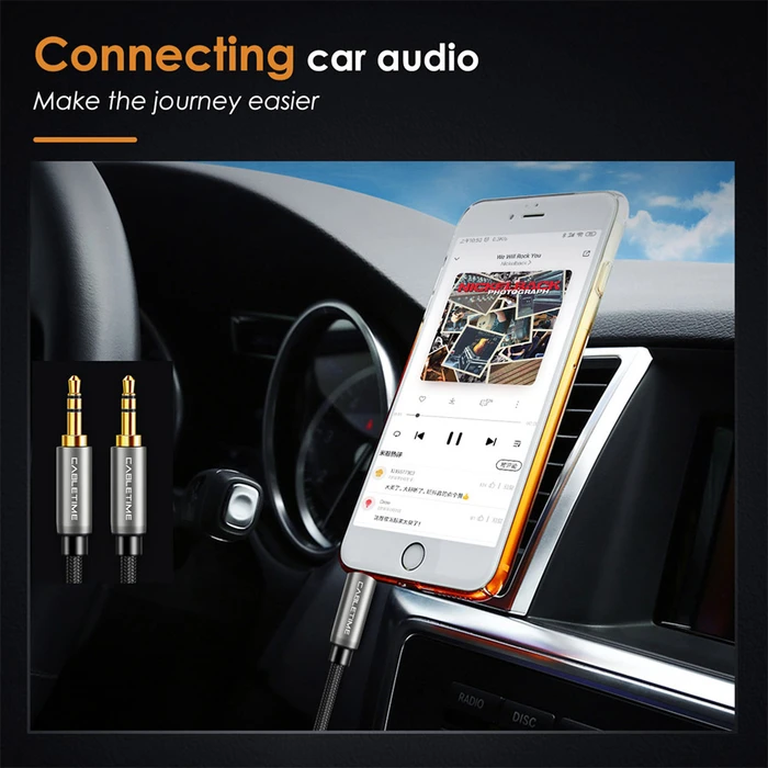 Καλώδιο Ήχου Cabletime 3.5mm CT-P11GN, AUX, 1m, μαύρο