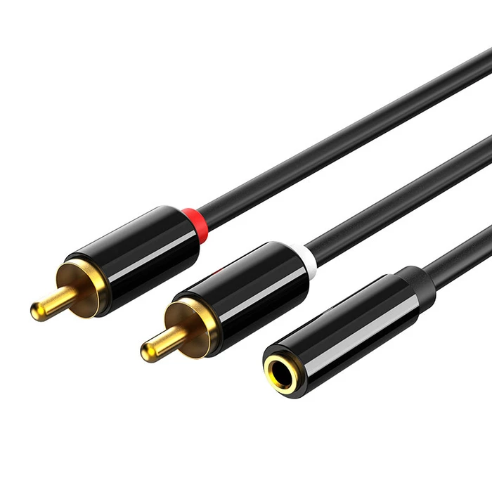 Καλώδιο Ήχου Cabletime 3.5mm σε 2x RCA CT-H12G, 20cm, μαύρο