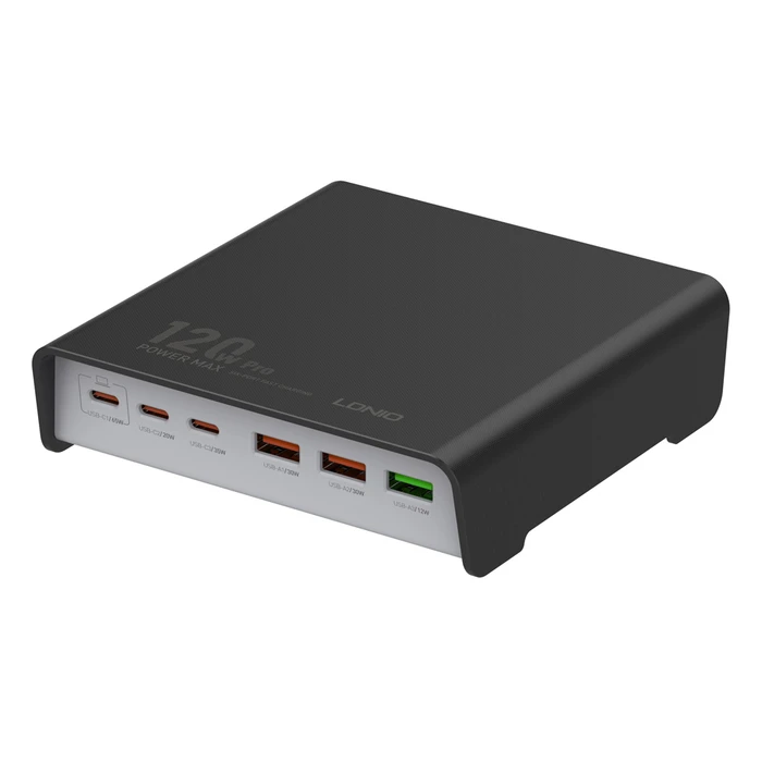 Βάση Φόρτισης Ldnio Q605, 3x USB-C & 3x USB, 120W, PD/QC, μαύρος
