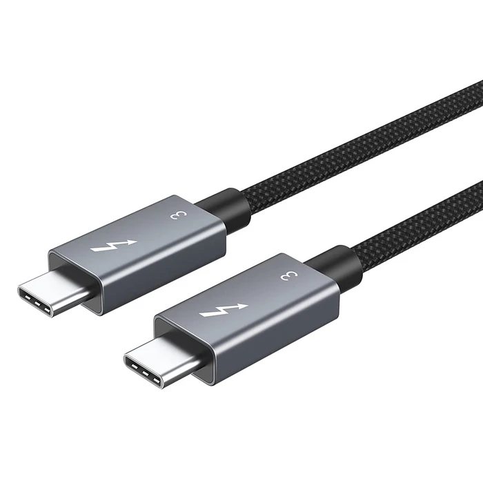 Καλώδιο USB-C Cabletime σε USB-C CT-C160-U31-Tb3, 100W, 40Gbps, 4K/60Hz, 0.5M, Μαύρο