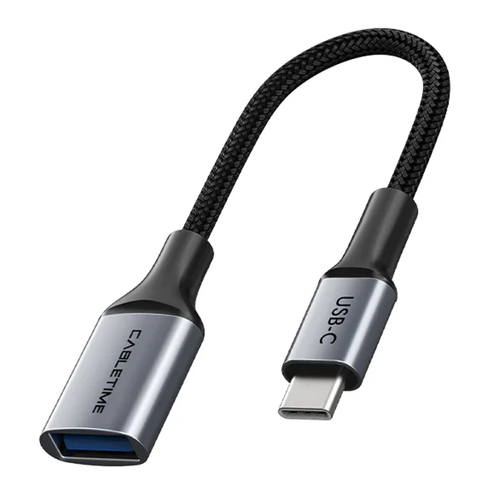 Cabletime Μετατροπέας USB-C male σε USB-C female Γκρι 1τμχ CT-CMAF3.0-AG0.15