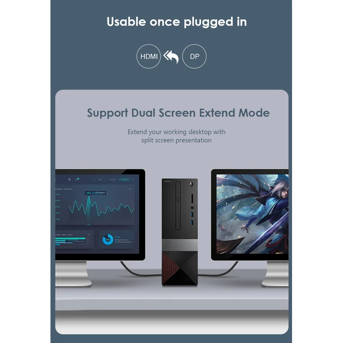 Cabletime Μετατροπέας DisplayPort male σε HDMI female Γκρι 1τμχ CT-AV589-P02G4K60