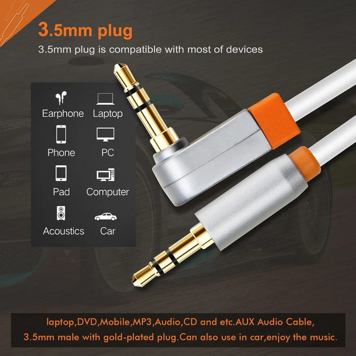 Cabletime Καλώδιο Ήχου 3.5mm male - 3.5mm male Λευκό 3m με Επίχρυσους Ακροδέκτες CT-AV311-P11RG