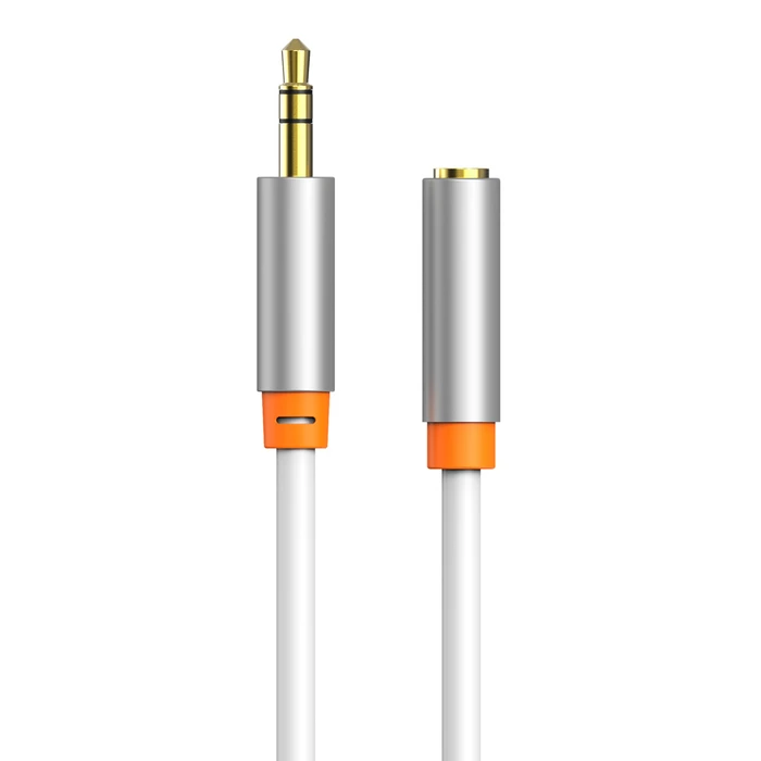 Cabletime Καλώδιο Ήχου 3.5mm male - 3.5mm female Λευκό 1m με Επίχρυσους Ακροδέκτες CT-AV311-P12G