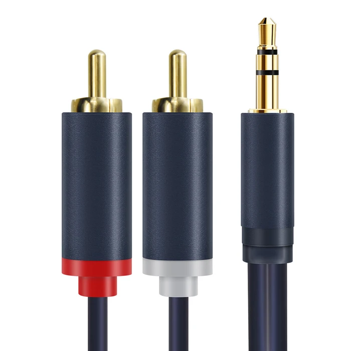 Cabletime Καλώδιο Ήχου 3.5mm male - 2x RCA male Μπλε 10m με Επίχρυσους Ακροδέκτες CT-AV303-H12G