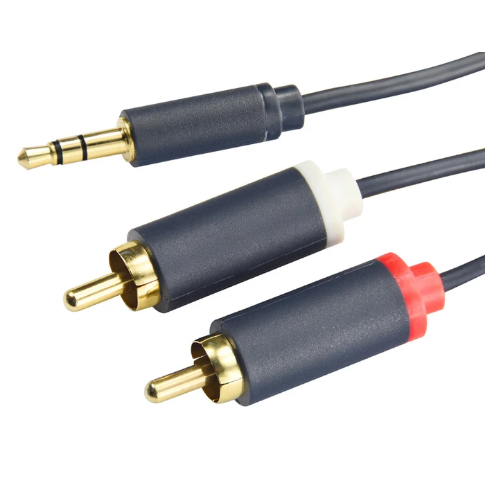 Cabletime Καλώδιο Ήχου 3.5mm male - 2x RCA male Μπλε 15m CT-AV303-H12G