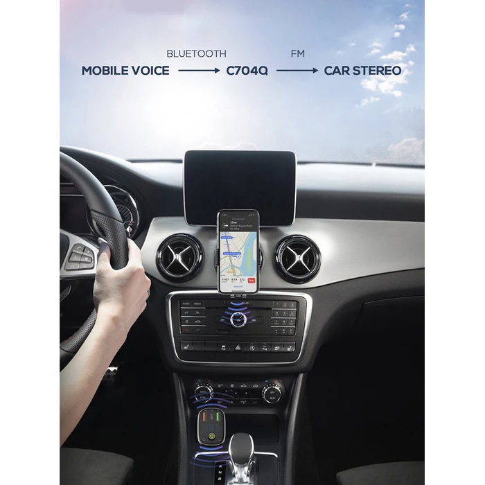 Ldnio Fm Transmitter & Φορτιστής C704q Usb-c/2x Usb 36w Bluetooth Μαύρο 5210131159965