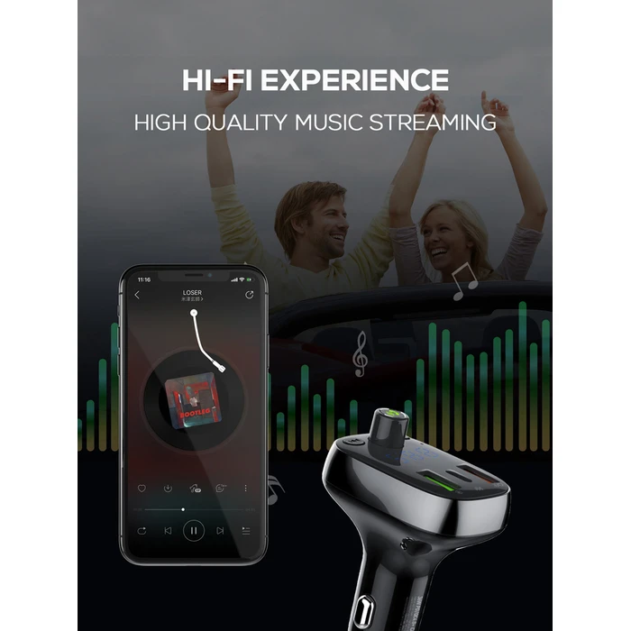 Ldnio Fm Transmitter & Φορτιστής C704q Usb-c/2x Usb 36w Bluetooth Μαύρο 5210131159965