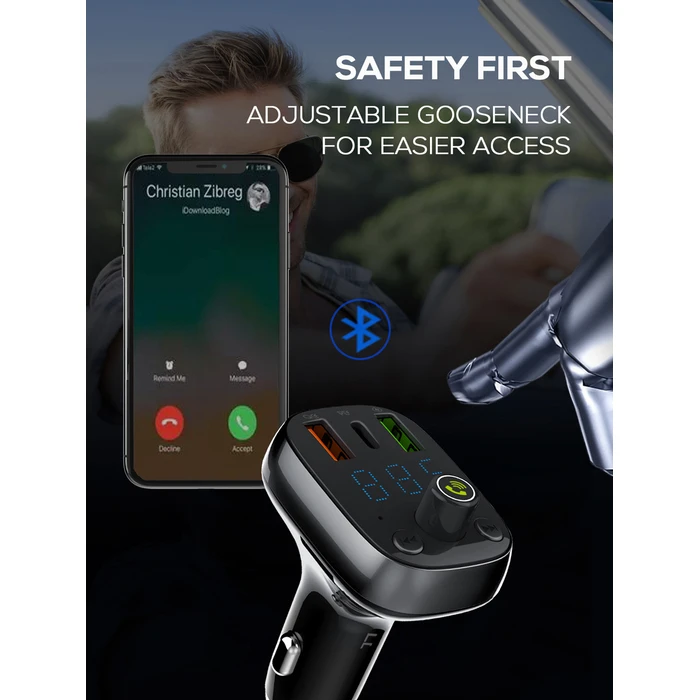 Ldnio Fm Transmitter & Φορτιστής C704q Usb-c/2x Usb 36w Bluetooth Μαύρο 5210131159965