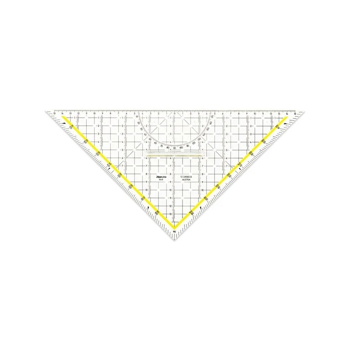 ARISTO TZ-Triangle 32.5 cm with handle, facette and ink stops (Tuschenoppen)