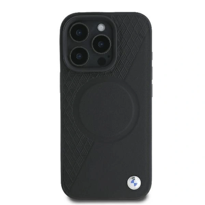 Case BMW BMHMP16L23RTPK Apple iPhone 16 Pro hardcase Sign Leather Half Textured And Circle MagSafe black