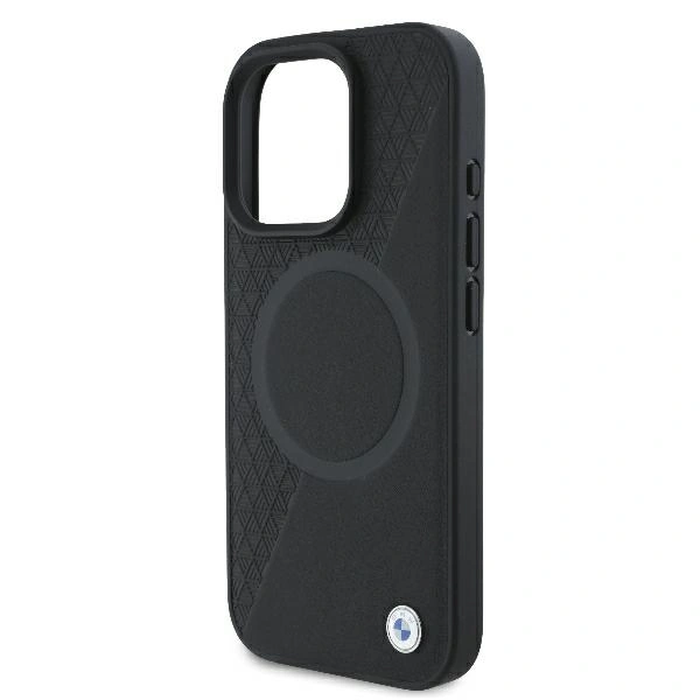 Case BMW BMHMP16L23RTPK Apple iPhone 16 Pro hardcase Sign Leather Half Textured And Circle MagSafe black