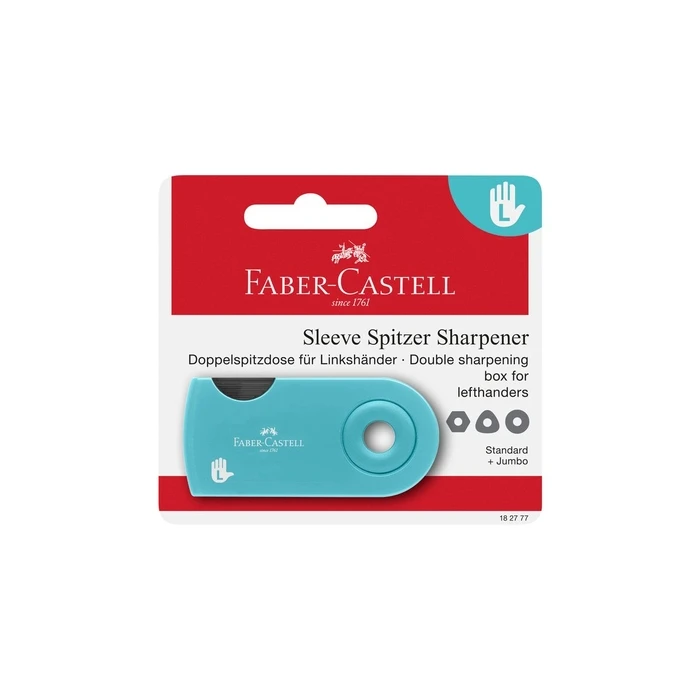 Faber-Castell Sleeve Διπλή Ξύστρα με Θήκη L-Hand Μαύρη (182777)