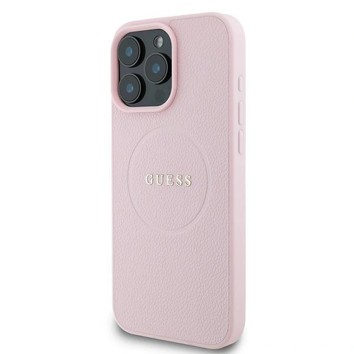 Case Guess GUHMP15XPGHSMMP Apple iPhone 15 Pro Max hardcase Grained Ring MagSafe pink