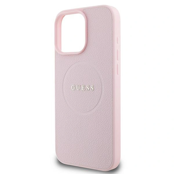 Case Guess GUHMP15XPGHSMMP Apple iPhone 15 Pro Max hardcase Grained Ring MagSafe pink