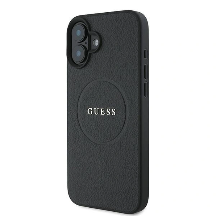 Case Guess GUHMP16MPGHSMMK Apple iPhone 16 Plus hardcase Grained Ring MagSafe black