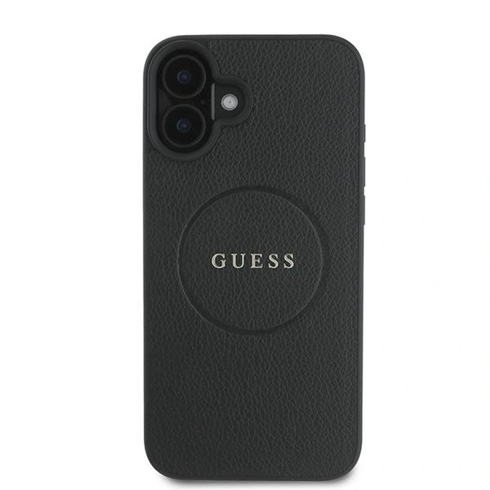 Case Guess GUHMP16MPGHSMMK Apple iPhone 16 Plus hardcase Grained Ring MagSafe black
