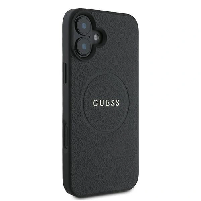 Case Guess GUHMP16MPGHSMMK Apple iPhone 16 Plus hardcase Grained Ring MagSafe black