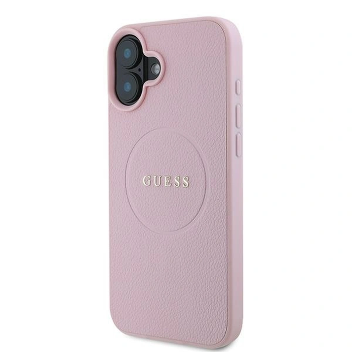Case Guess GUHMP16MPGHSMMP Apple iPhone 16 Plus hardcase Grained Ring MagSafe pink