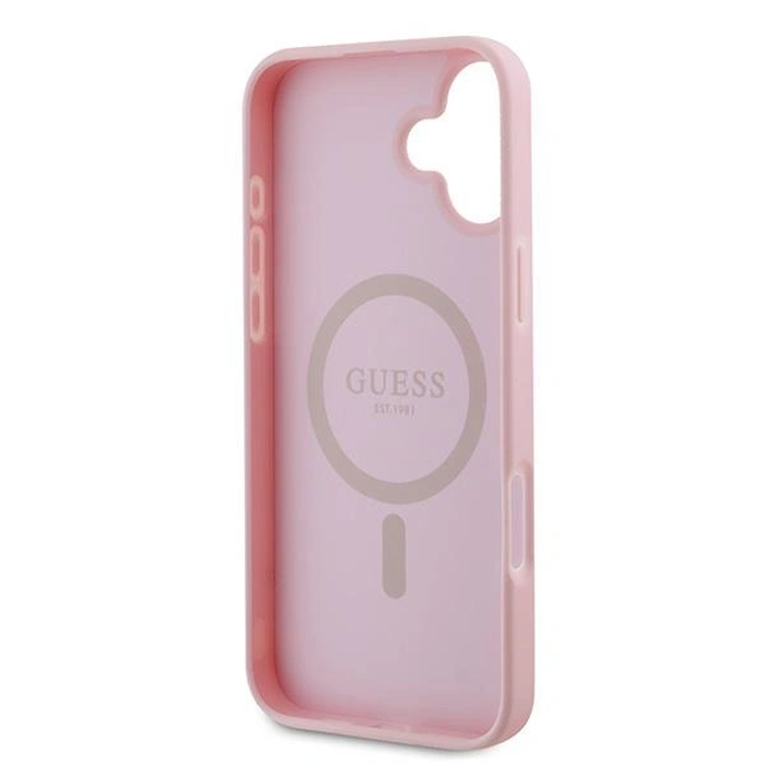Case Guess GUHMP16MPGHSMMP Apple iPhone 16 Plus hardcase Grained Ring MagSafe pink