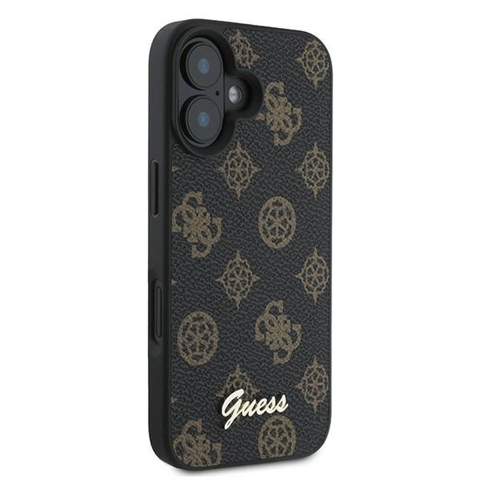 Case Guess GUHMP16MPGPYSK Apple iPhone 16 Plus hardcase PU Peony Script MagSafe black