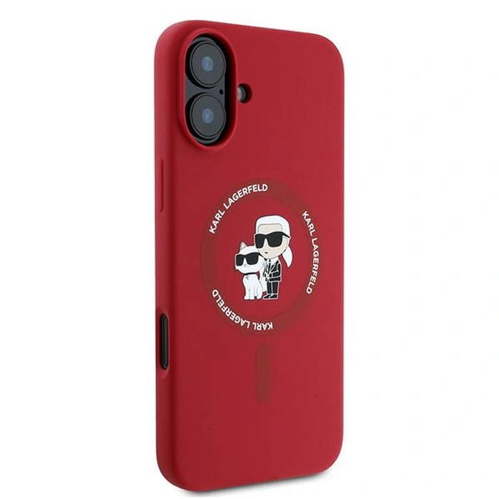 Case Karl Lagerfeld KLHMP16MSCMKCRHR Apple iPhone 16 Plus hardcase Silicone Karl&Choupette Heads Ring MagSafe red