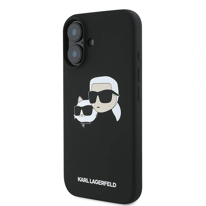 Case Karl Lagerfeld KLHMP16MSKCHPPLK Apple iPhone 16 Plus hardcase Silicone Double Heads Print MagSafe black