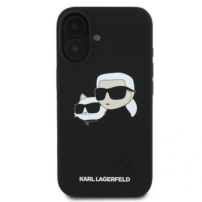 Case Karl Lagerfeld KLHMP16MSKCHPPLK Apple iPhone 16 Plus hardcase Silicone Double Heads Print MagSafe black