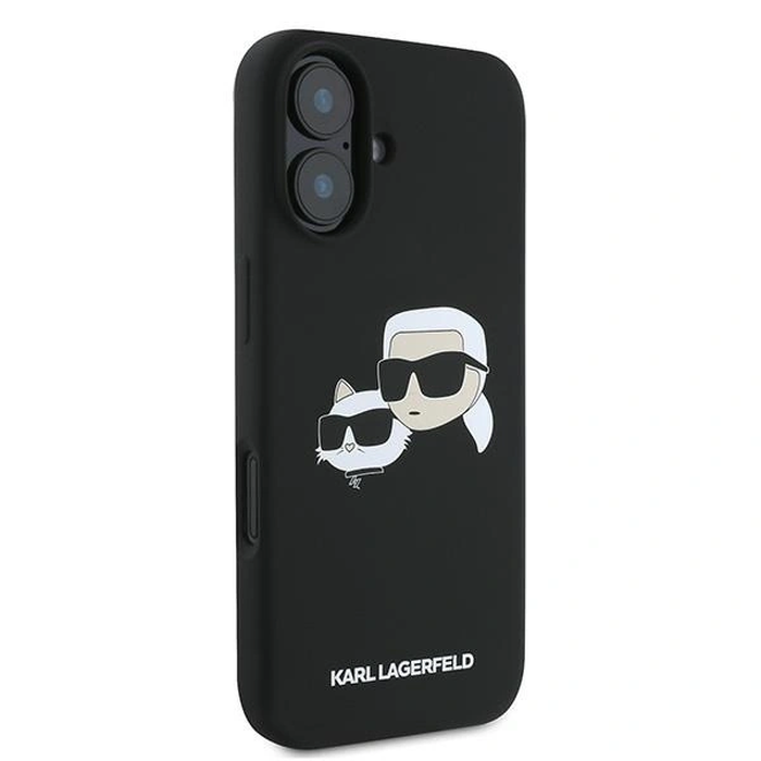 Case Karl Lagerfeld KLHMP16MSKCHPPLK Apple iPhone 16 Plus hardcase Silicone Double Heads Print MagSafe black