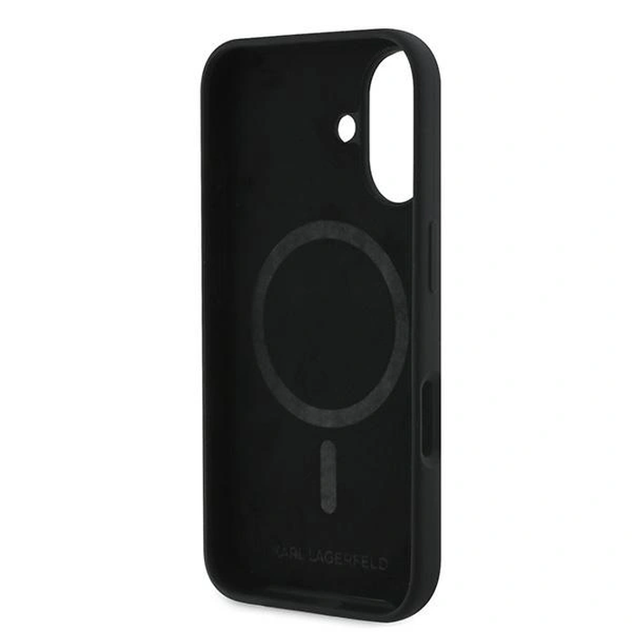 Case Karl Lagerfeld KLHMP16MSKCHPPLK Apple iPhone 16 Plus hardcase Silicone Double Heads Print MagSafe black