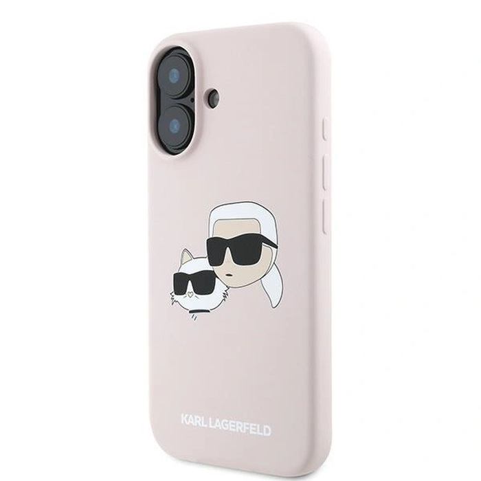 Case Karl Lagerfeld KLHMP16MSKCHPPLP Apple iPhone 16 Plus hardcase Silicone Double Heads Print MagSafe pink