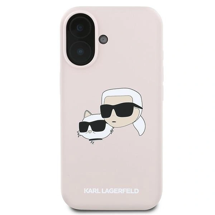 Case Karl Lagerfeld KLHMP16MSKCHPPLP Apple iPhone 16 Plus hardcase Silicone Double Heads Print MagSafe pink