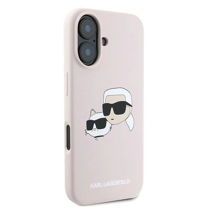 Case Karl Lagerfeld KLHMP16MSKCHPPLP Apple iPhone 16 Plus hardcase Silicone Double Heads Print MagSafe pink