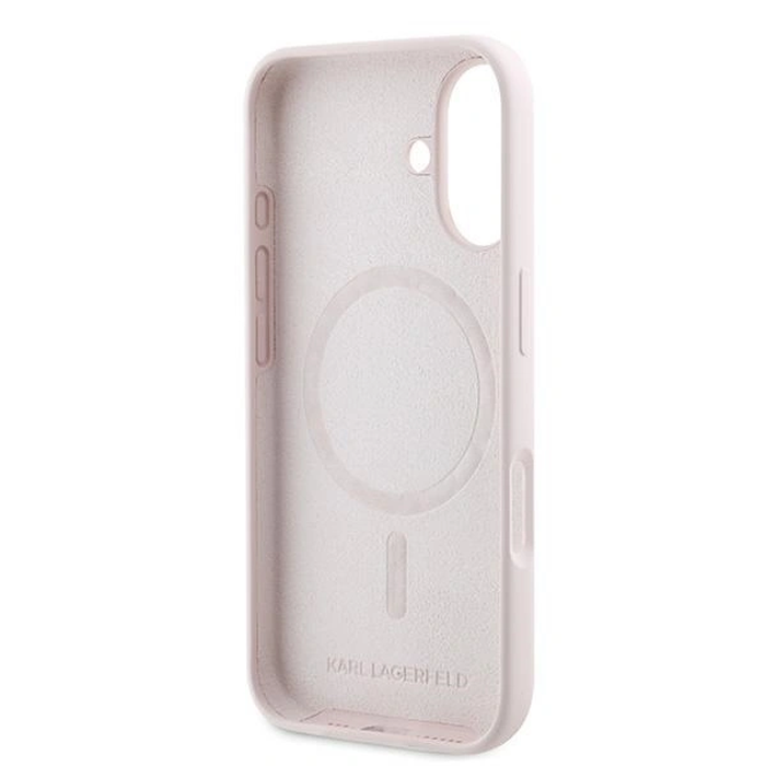 Case Karl Lagerfeld KLHMP16MSKCHPPLP Apple iPhone 16 Plus hardcase Silicone Double Heads Print MagSafe pink