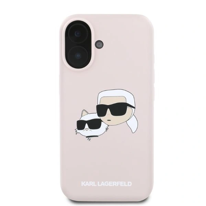 Case Karl Lagerfeld KLHMP16SSKCHPPLP Apple iPhone 16 hardcase Silicone Double Heads Print MagSafe pink