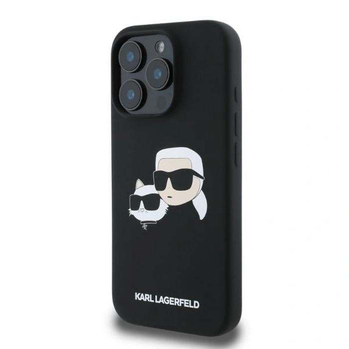 Case Karl Lagerfeld KLHMP16XSKCHPPLK Apple iPhone 16 Pro Max hardcase Silicone Double Heads Print MagSafe black