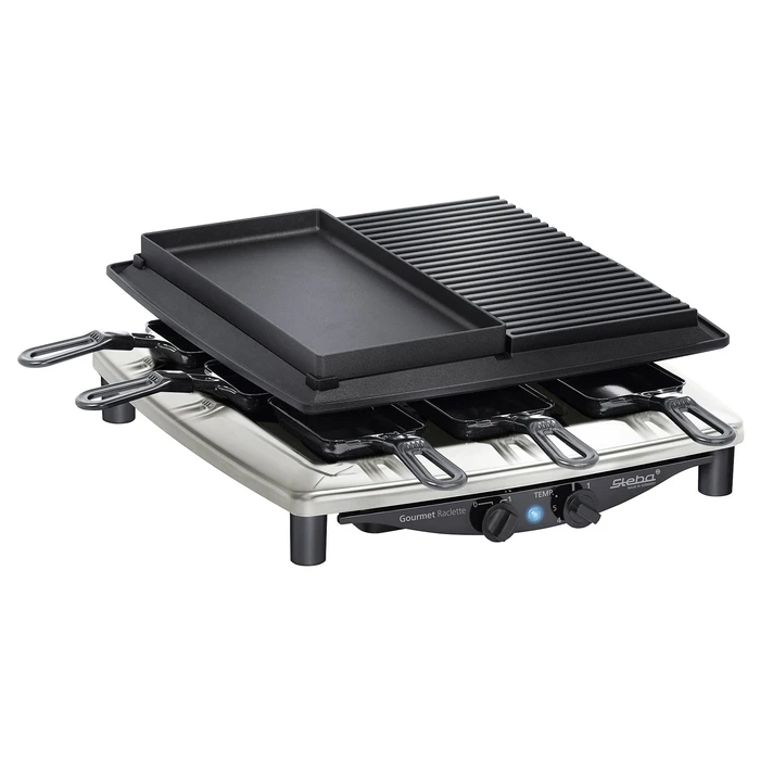 Steba RC 4 Plus Deluxe Chrome Raclette Grill 1450W — 8 Pans