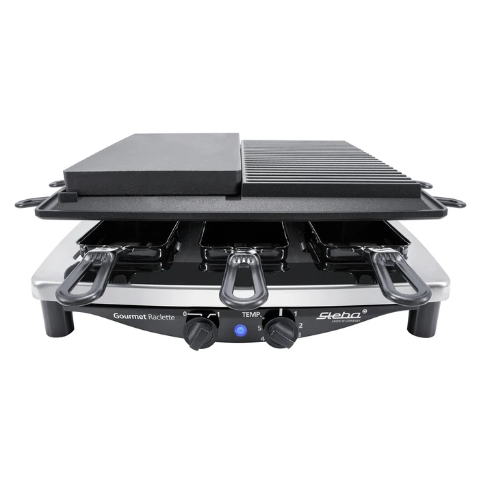 Steba RC 4 Plus Deluxe Chrome Raclette Grill 1450W — 8 Pans