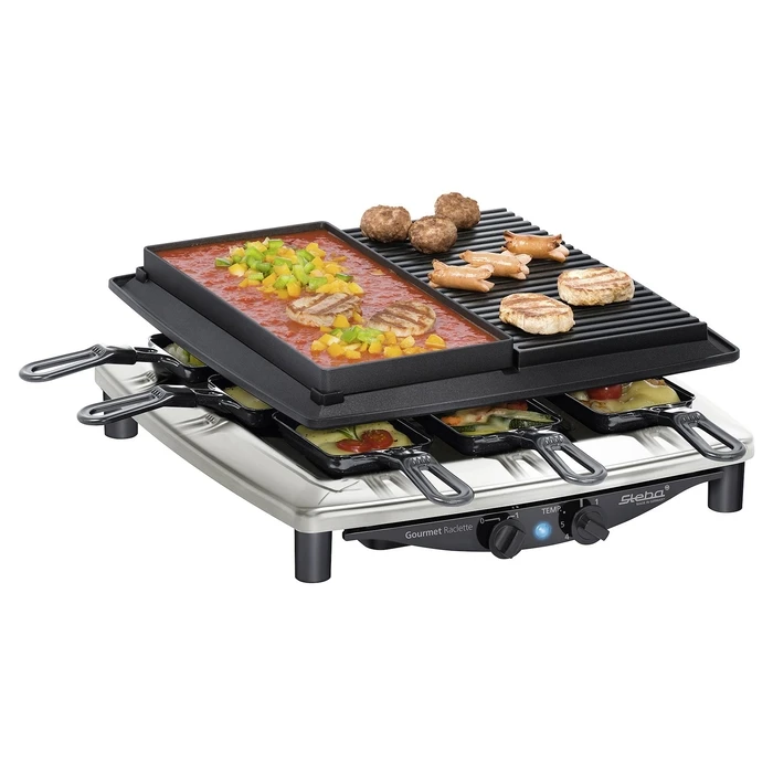 Steba RC 4 Plus Deluxe Chrome Raclette Grill 1450W — 8 Pans