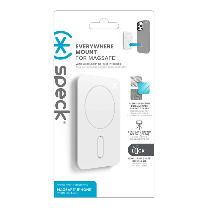 Speck Everywhere Mount + ClickLock MagSafe magnetic holder (white)