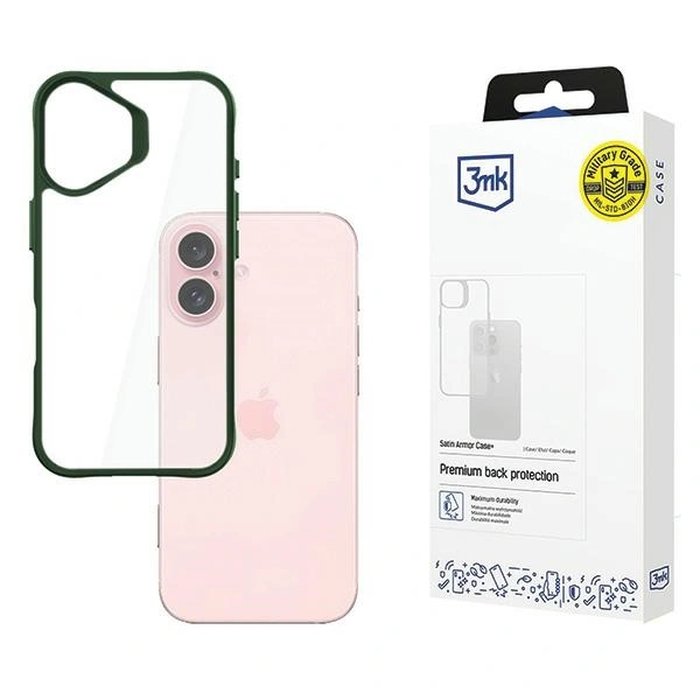 3MK SatinArmor+ Case Apple iPhone 16 green