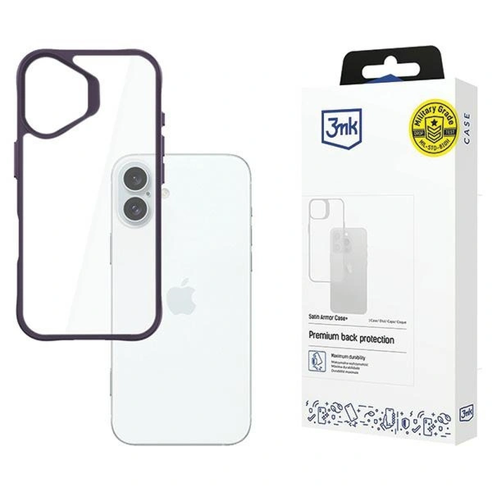 3MK SatinArmor+ Case Apple iPhone 16 Plus purple
