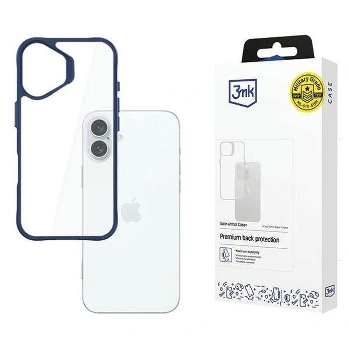 3MK SatinArmor+ Case Apple iPhone 16 Plus blue