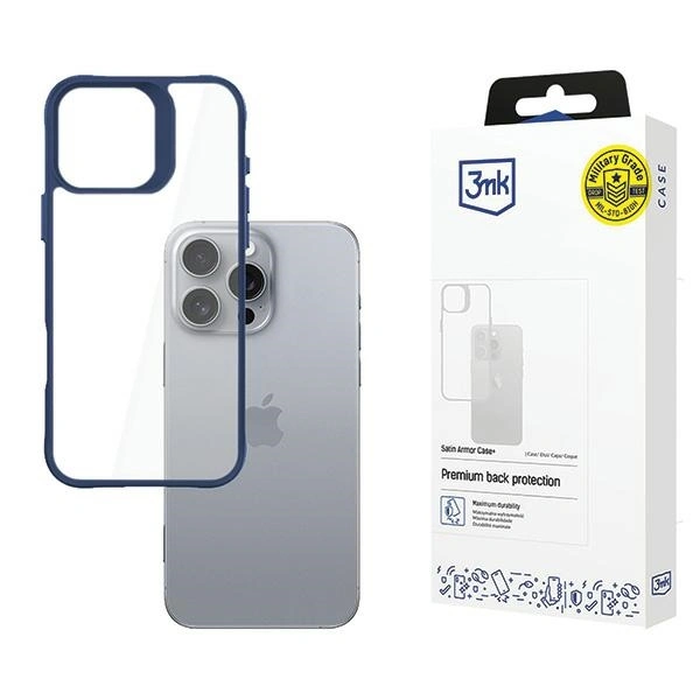 3MK SatinArmor+ Case Apple iPhone 16 Pro Max blue