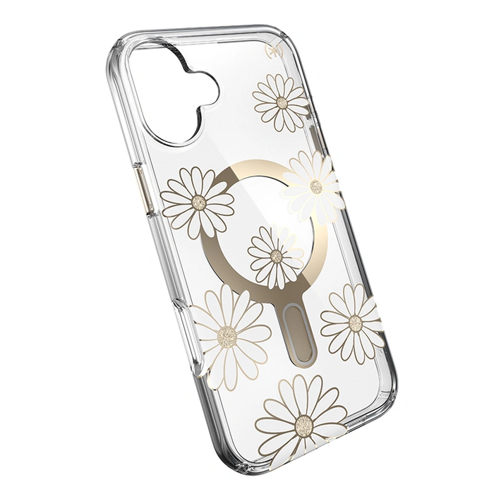 Speck Presidio Lux ClickLock & MagSafe Apple iPhone 16 Plus (Sunshine Daisies / Clear / Gold)