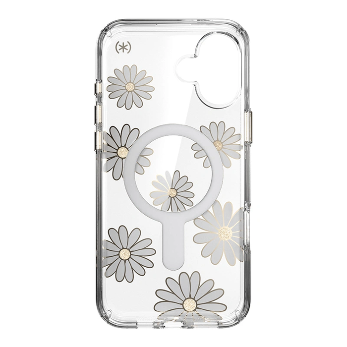 Speck Presidio Lux ClickLock & MagSafe Apple iPhone 16 Plus (Sunshine Daisies / Clear / Gold)