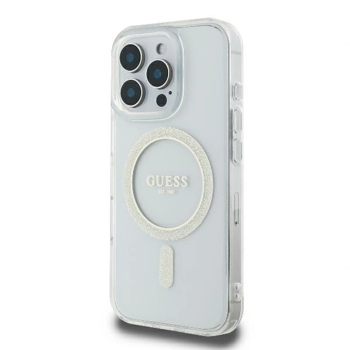 Guess GUHMP16LHFGERET Apple iPhone 16 Pro hardcase IML Glitter Circle MagSafe clear