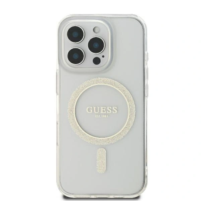 Guess GUHMP16LHFGERET Apple iPhone 16 Pro hardcase IML Glitter Circle MagSafe clear