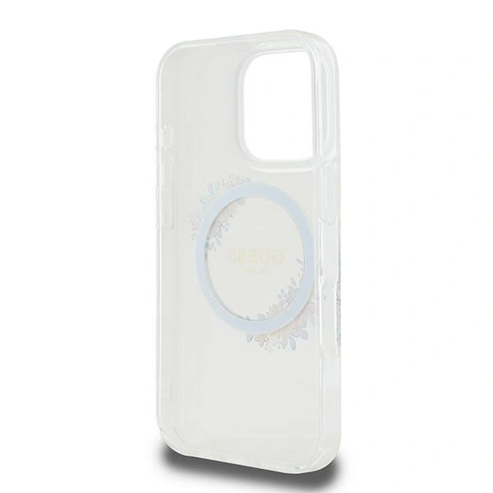 Guess GUHMP16LHFWFCT Apple iPhone 16 Pro hardcase IML Flowers Wreath MagSafe clear